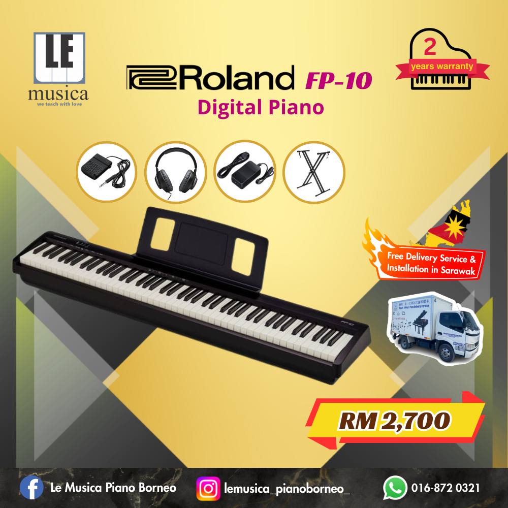 Roland FP-10 88-key Digital Piano with Roland DP-2 Pedal - LE MUSICA